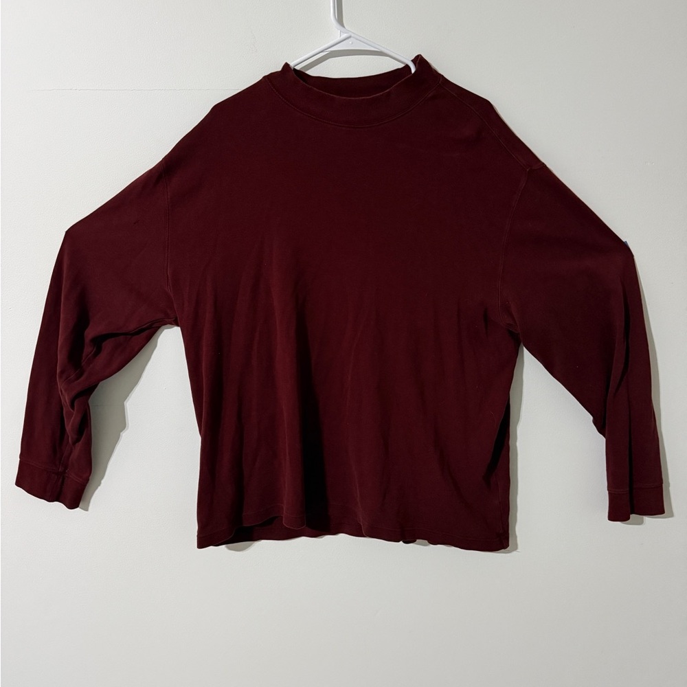Saddlebred Women's Deep Red Long Sleeve Tee With Mock Neck